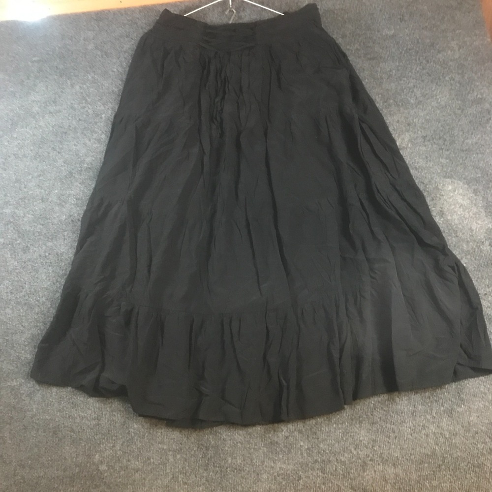 Scarlet Darkness Maxi Skirt Womens 2XL Black Good Lace Up Waist Lined Tiered